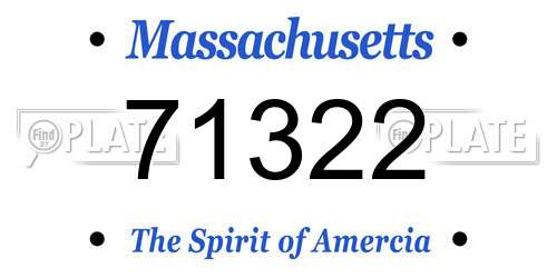 71322 Massachusetts License Plate