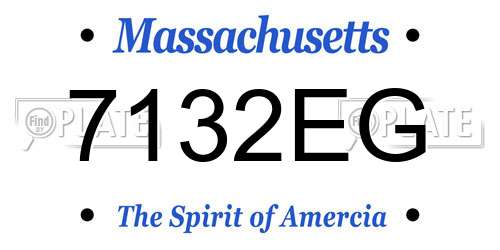 7132EG Massachusetts License Plate