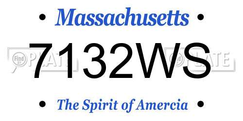7132WS Massachusetts License Plate