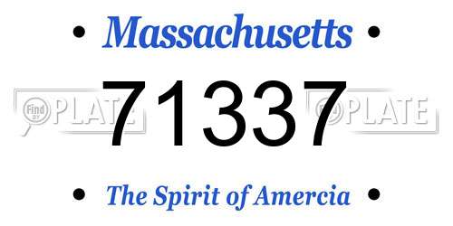 71337 Massachusetts License Plate