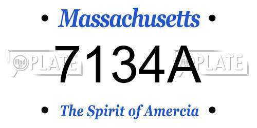 7134A Massachusetts License Plate