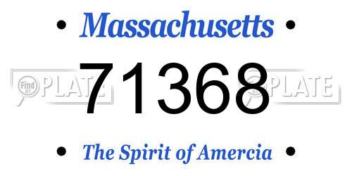 71368 Massachusetts License Plate