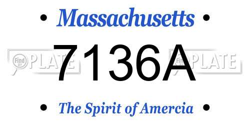 7136A Massachusetts License Plate