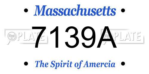 7139A Massachusetts License Plate