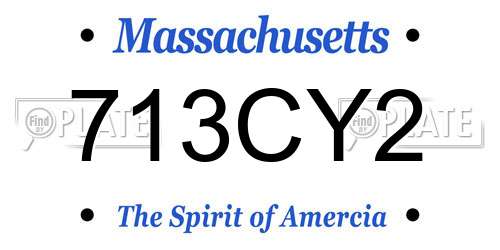 713CY2 Massachusetts License Plate