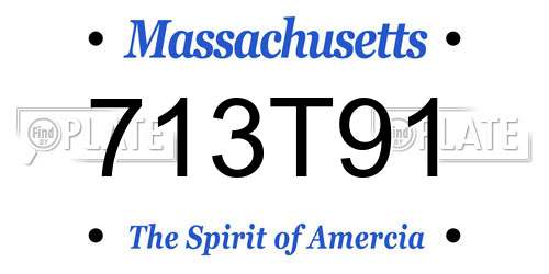 713T91 Massachusetts License Plate