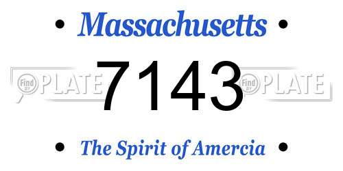 7143 Massachusetts License Plate
