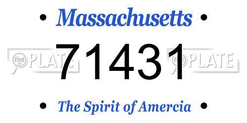 71431 Massachusetts License Plate