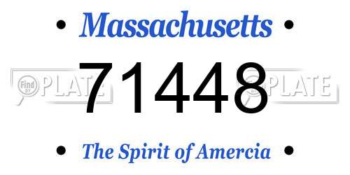 71448 Massachusetts License Plate