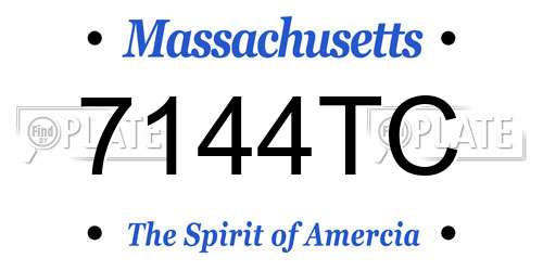 7144TC Massachusetts License Plate