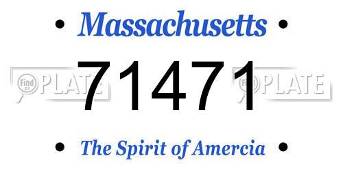 71471 Massachusetts License Plate