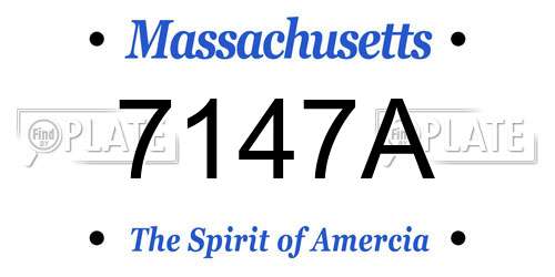 7147A Massachusetts License Plate