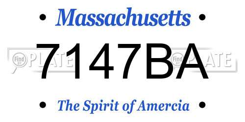 7147BA Massachusetts License Plate