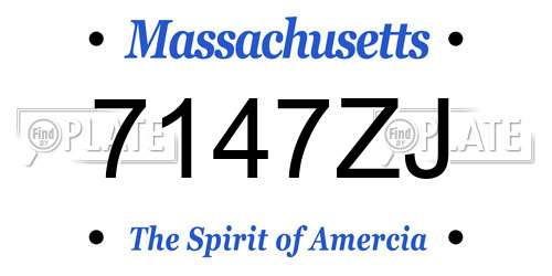 7147ZJ Massachusetts License Plate