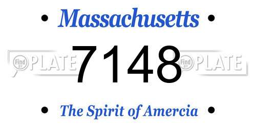 7148 Massachusetts License Plate