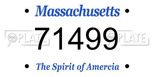 71499 Massachusetts License Plate