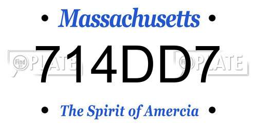 714DD7 Massachusetts License Plate