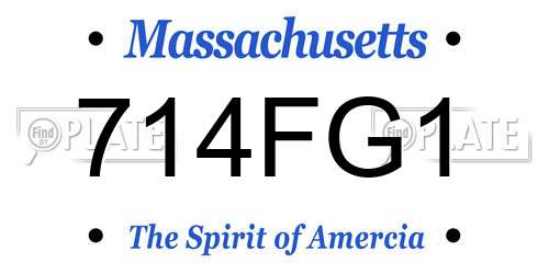 714FG1 Massachusetts License Plate