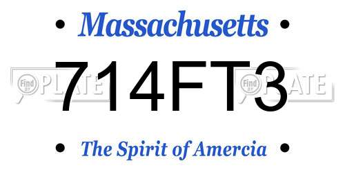 714FT3 Massachusetts License Plate