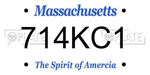714KC1 Massachusetts License Plate