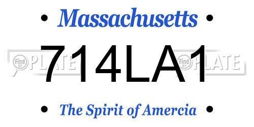 714LA1 Massachusetts License Plate