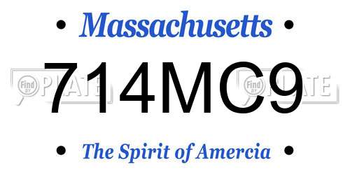 714MC9 Massachusetts License Plate