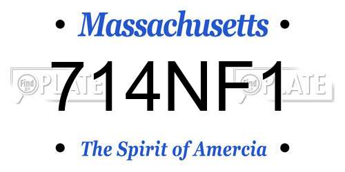 714NF1 Massachusetts License Plate