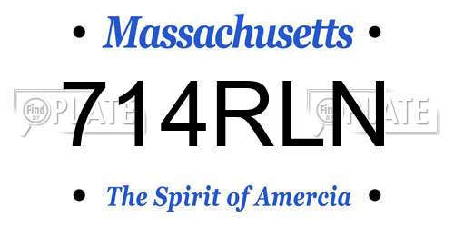 714RLN Massachusetts License Plate