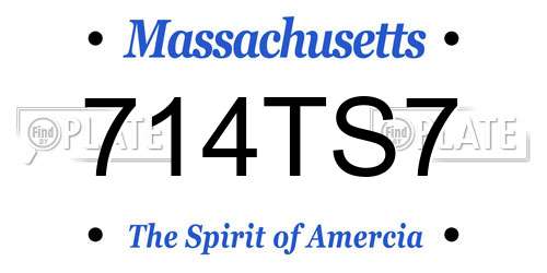714TS7 Massachusetts License Plate