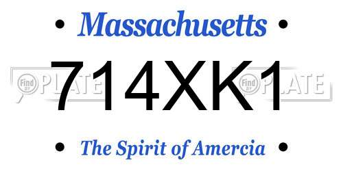714XK1 Massachusetts License Plate