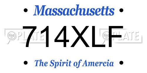 714XLF Massachusetts License Plate