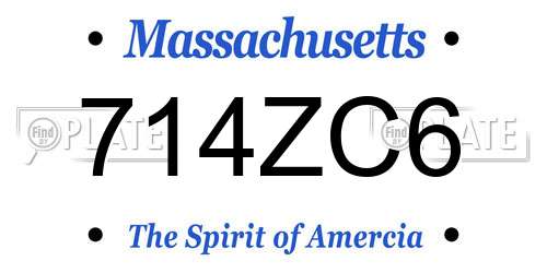 714ZC6 Massachusetts License Plate
