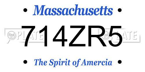 714ZR5 Massachusetts License Plate