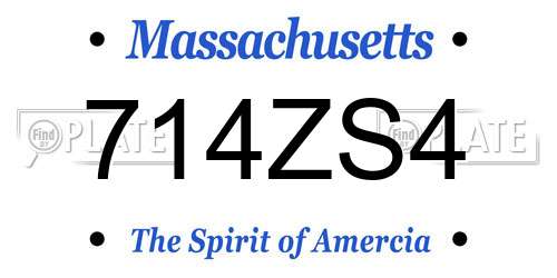 714ZS4 Massachusetts License Plate