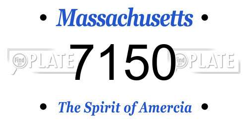 7150 Massachusetts License Plate