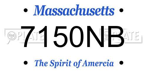 7150NB Massachusetts License Plate