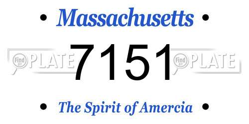 7151 Massachusetts License Plate