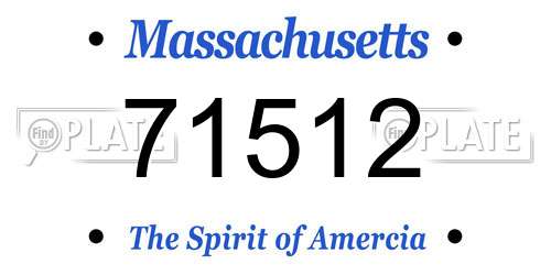 71512 Massachusetts License Plate