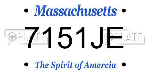 7151JE Massachusetts License Plate