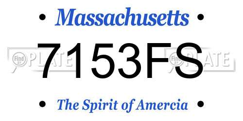 7153FS Massachusetts License Plate