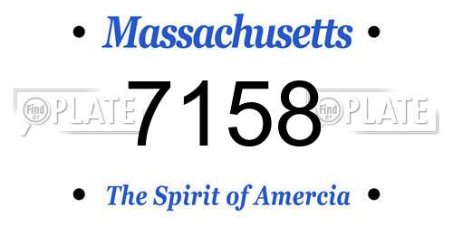 7158 Massachusetts License Plate