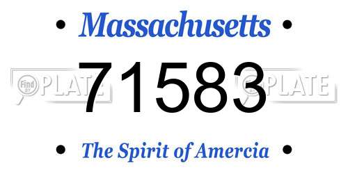 71583 Massachusetts License Plate
