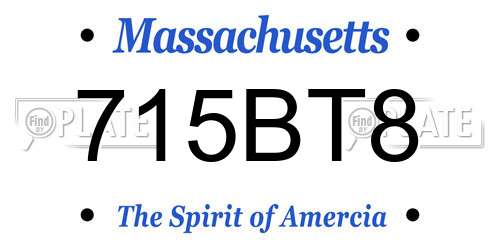 715BT8 Massachusetts License Plate