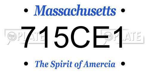 715CE1 Massachusetts License Plate