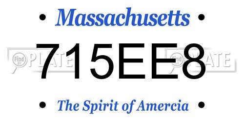715EE8 Massachusetts License Plate