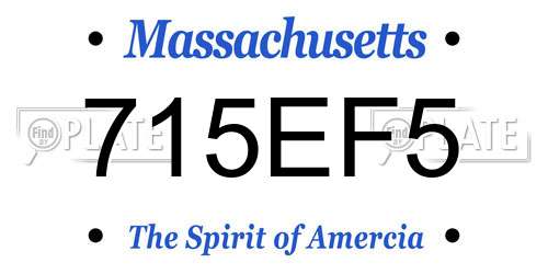 715EF5 Massachusetts License Plate