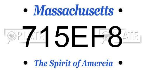 715EF8 Massachusetts License Plate