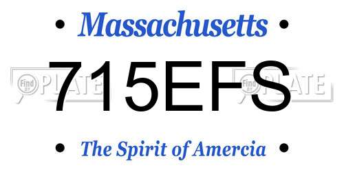 715EFS Massachusetts License Plate