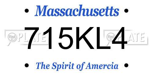 715KL4 Massachusetts License Plate