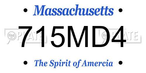715MD4 Massachusetts License Plate